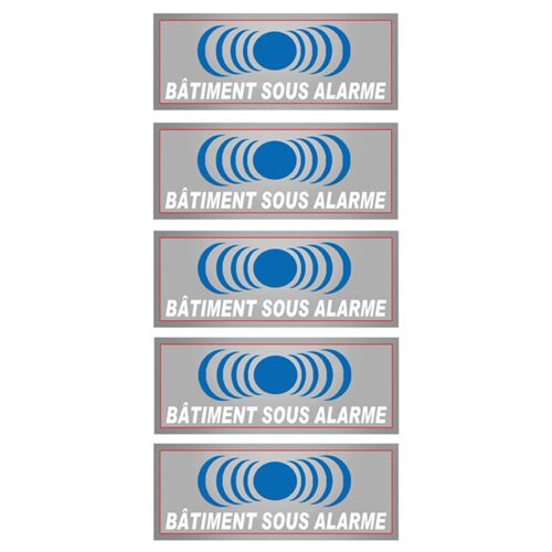 Bâtiment Sous Protection (5 Fois 7x2.5cm) - Sticker/Autocollant