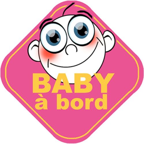 Baby À Bord Fille (10x10cm) - Sticker/Autocollant