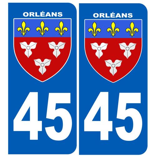 Immatriculation 45 Blason Orléans - Sticker/Autocollant