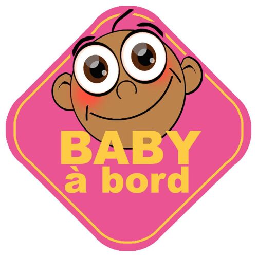 Baby À Bord Fille Méditerranéenne - 15cm - Sticker/Autocollant
