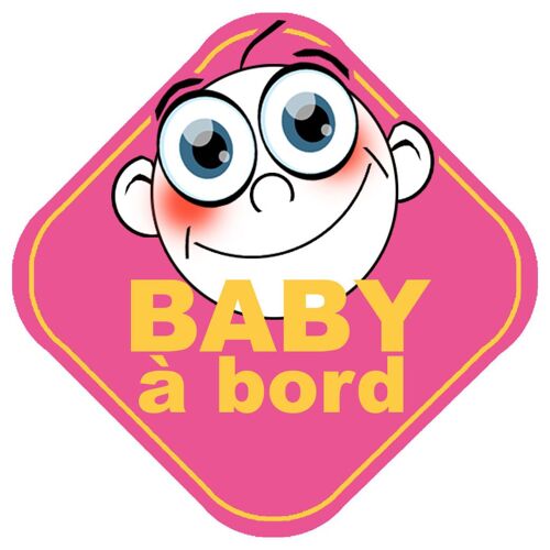 Baby À Bord Fille - 15cm - Sticker/Autocollant