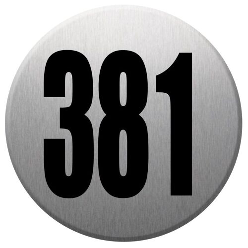 Numéroderue381 Gris Brossé - 10cm - Sticker/Autocollant