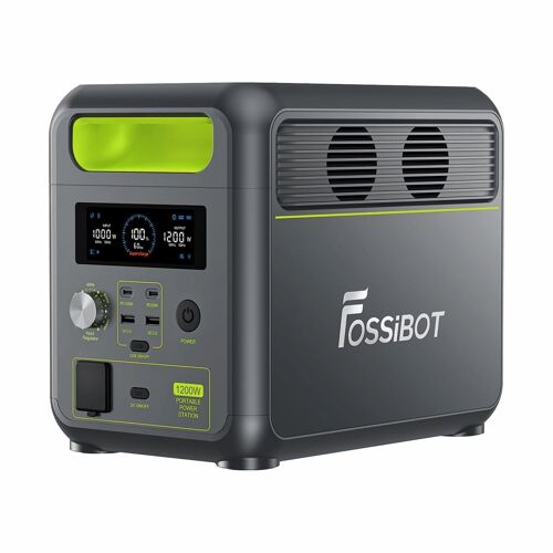 FOSSiBOT F1200 générateur électrique portable, batterie LiFePO4 puissance de sortie 1200W (pic 2400W) 1024Wh, générateur solaire adapté à l'usage de secours familial/camping extérieur/VR-car