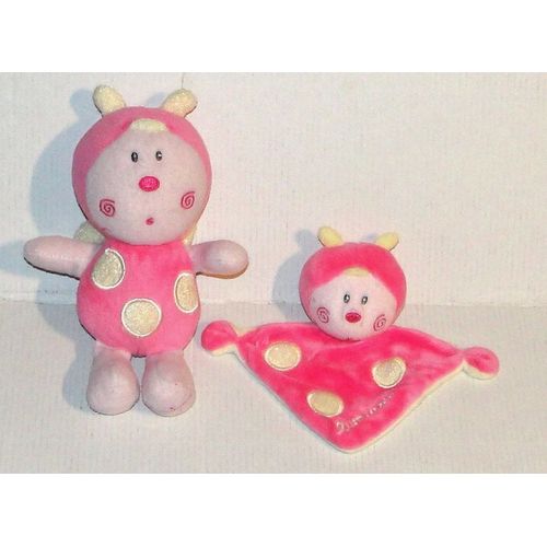 doudou luminou papillon coccinelle lot 2 insectes jemini