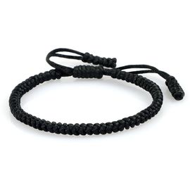 Zense - Bracelet Tibétain Noir Tressé Ajustable Pour Homme Zb0364