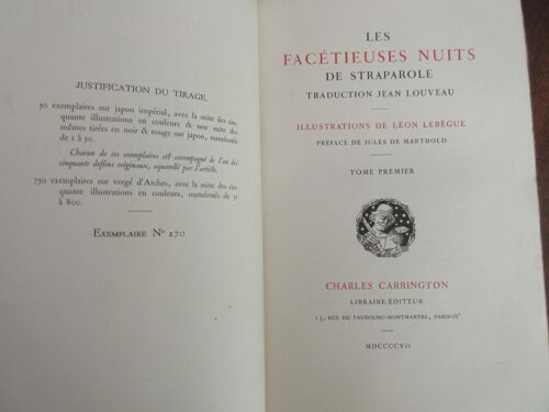 Les Facetieuses Nuits De Straparole