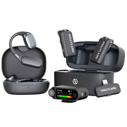 Microphone sans fil Hollyland Lark MAX 2 pour iPhone/Caméra/Android, réduction du bruit AI, surveillance sans fil, audio à chaîne complète 32 bits, code de temps combinaison ultime