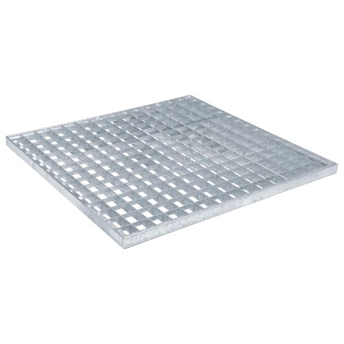 vidaXL Grille Argent 50 x 50 x 2 cm Acier galvanisé à chaud