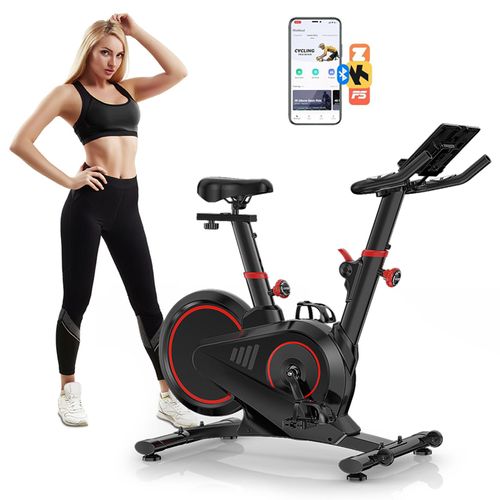 Vélo D'Appartement Avec Résistance Magnétique, Vélo De Fitness, Entraînement Cardio En Salle Velo Spinning, Stationnaires À La Maison Avec Moniteur, Support De Tablette,Vélo D'Exercice Moniteur Lcd.
