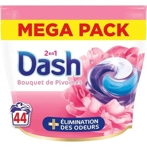 Dash 2en1 PODS, Lessive En Capsule, 44 Lavages, Parfum Bouquet de Pivoines