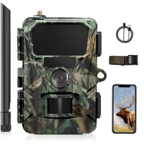 CEYOMUR Caméra de Chasse Cellulaire avec Diffusion en Direct HD 2K, Vision Nocturne, Détection de Mouvement, étanche IP66