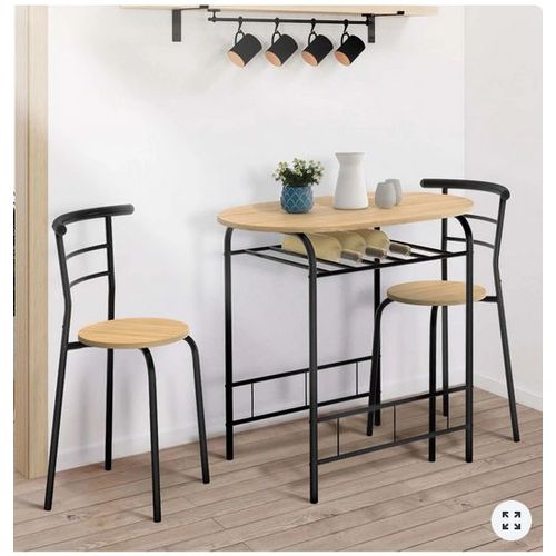 Table + 2 Chaises Type Industriel -
