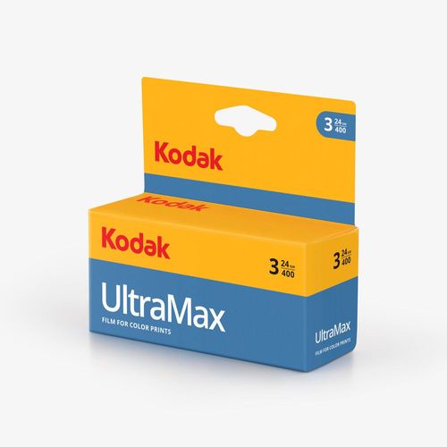 KODAK Blister Ultramax 135-24 Tpack - Pack de 3 Pelicule 35mm, ISO 400, 24 Shots, Haute Qualité pour Photos en Faible Lumière, Idéal pour Scènes Quotidiennes et Aventures Dynamiques
