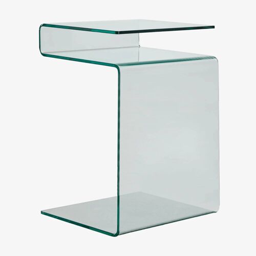 Table De Chevet Rectangulaire 40x35 Cm En Verre Trempé Diora