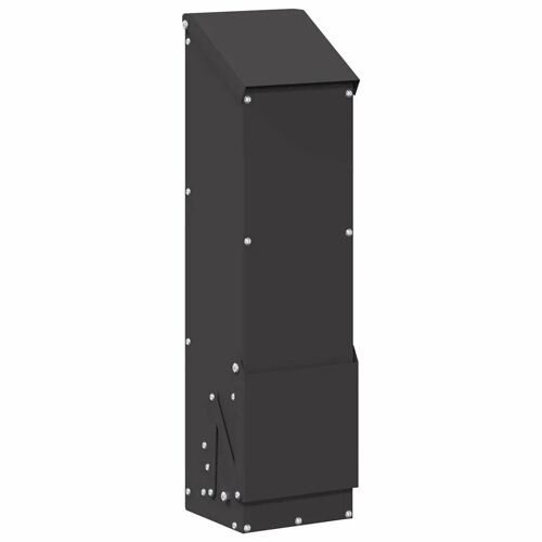 vidaXL Mangeoire pour poules Noir 13 x 12 x 51 cm Acier Laminé à Froid