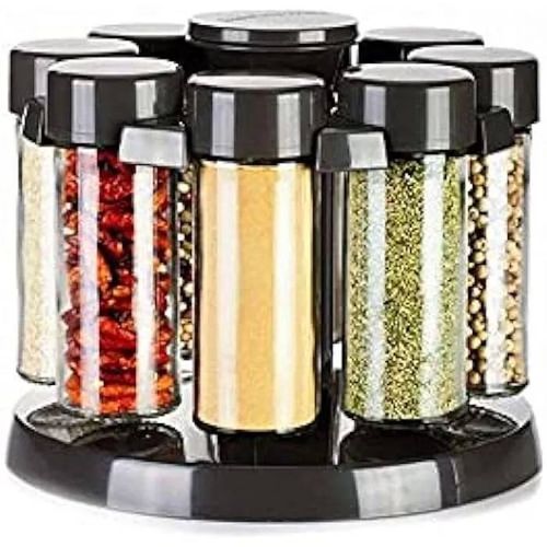 Bocaux À Épices Tescoma En Support Rotatif - Anthracite Saison