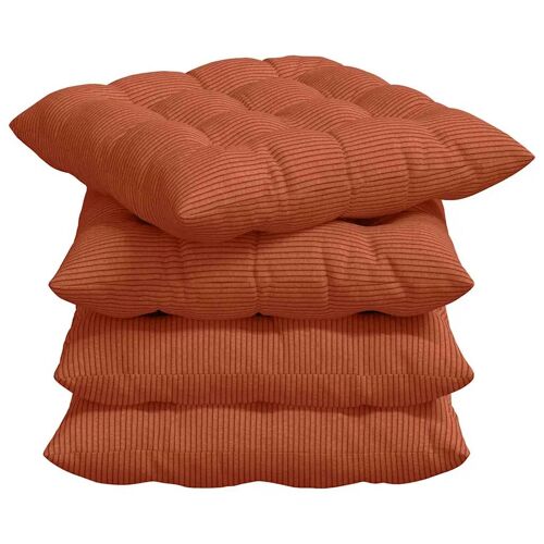 Vidaxl Coussins De Siège 4 Pcs Rouge Orange 40 X 40 X 6 Cm