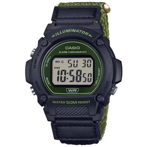 Montre - Casio - Collection W-219hb-3a - Quartz - Homme - Vert - Tissu