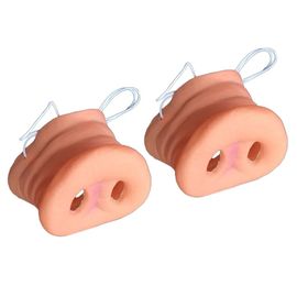Masque De Cochon 2 Pièces Avec Élastiques Pour Déguisement D'enfant, Design Amusant Et Léger (7 X 5 X 5 Cm, 0.05 Kg)