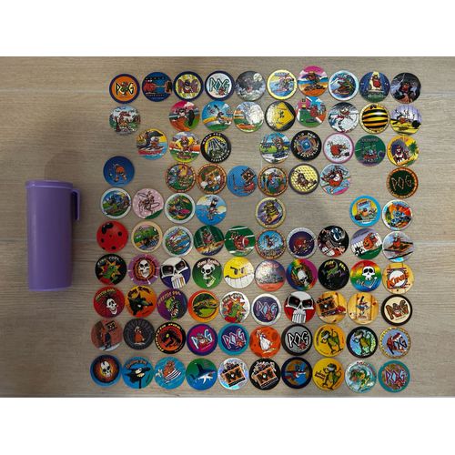 Collection Pog Série 1 - 92/100 Presque Complète - Boîte De Rangement 