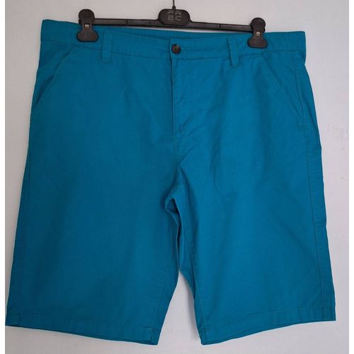 Bermuda Turquoise Vif En 100 % Coton