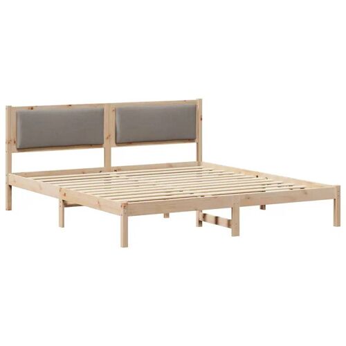 vidaXL Cadre de lit avec tête de lit Taupe 180 x 200 cm Pin massif