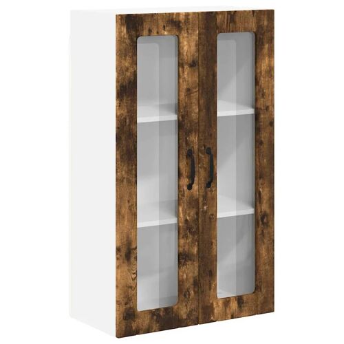 vidaXL Meuble mural de cuisine avec porte Chêne fumé 60 x 31 x 100 cm