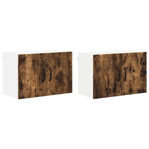 vidaXL Meuble mural de cuisine 2 pcs Chêne fumé 60 x 31 x 40 cm