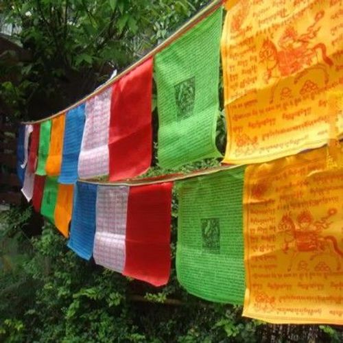 20 pièces drapeaux de prière tibétains bannière bouddhiste drapeaux religieux fournitures bouddhistes tibétaines couleur impression drapeau de prière bannière du Tibet - Everest Himalaya