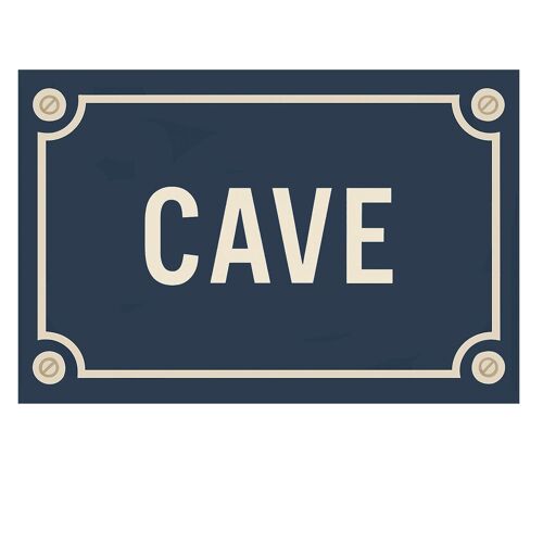 Plaque de porte en métal  Cave  Style plaque de rue