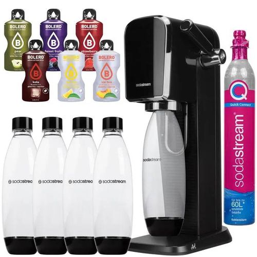 Saturateur eau gazeuse - SodaStream - Art Noir - 4 bouteilles 1L - 1 cylindre CO2 - 6 sticks sans sucre