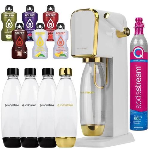 Saturateur eau gazeuse - SodaStream - ART White Gold - 4 bouteilles 1L - 6 sticks sans sucre