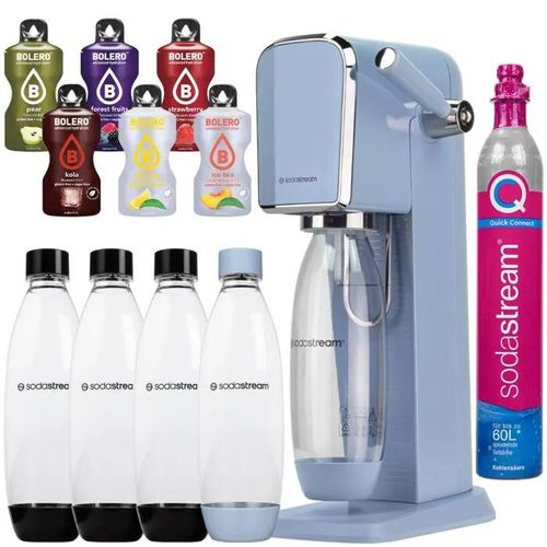 Saturateur eau gazeuse - SodaStream - Art Blue - 4 bouteilles 1L sans BPA - 6 saveurs Bolero - Quick Connect