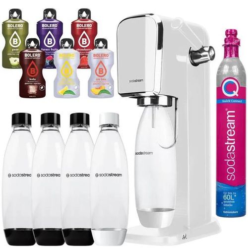Saturateur eau gazeuse - Sodastream - Art White - 4 bouteilles 1L - 6 sticks Bolero sans sucre