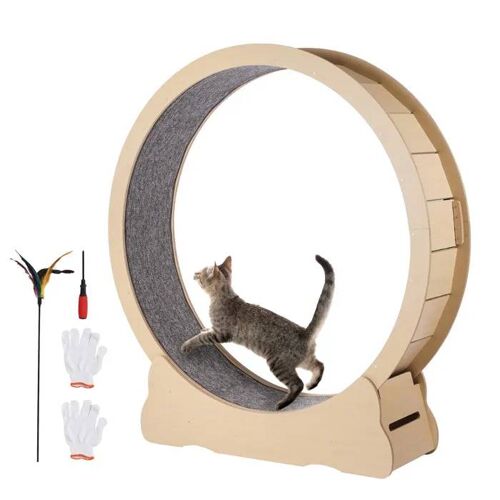 Roue D'exercice En Bois Pour Chat-Duoku-Grande Roue De Tapis Roulant Pour Chat De 52 Pouces-Pour Chats D'intérieur, Roue De Course