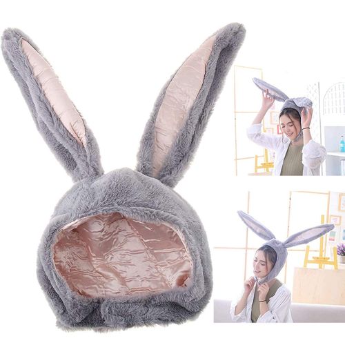 Chapeau À Oreilles De Lapin Gris 30 Cm - Accessoire Cosplay, Déguisement Et Fêtes De Pâques Pour Filles, En Peluche Et Pp De Haute Qualité, Doux Et Durable, 0.1 Kg