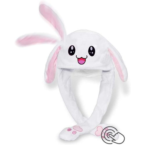 Chapeau À Oreilles De Lapin Mobiles Avec Airbag - Peluche Douce Pour Femmes, Filles, Adolescents, Idéal Pour Pâques, Cosplay Et Fêtes