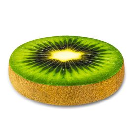 Coussin De Chaise En Bois Kiwi - Décoration Intérieur/Extérieur 33 Cm, 3d Fruits Et Légumes, Réversible, Revêtement Lavable