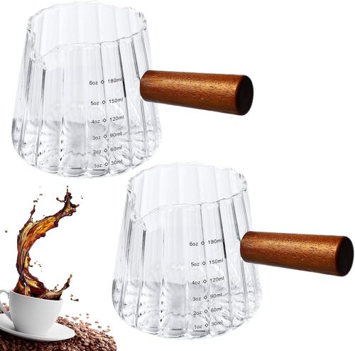 Verre Doseur En Borosilicate Avec Manche En Bois