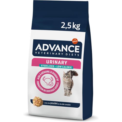 Cmws-Advance Veterinary Diets Urinary Low Calorie - Croquettes Pour Chats Pour Le Contrôle Du Poids Et Protection Des Voies Urinaires - 2,5kg