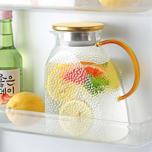 Carafe En Verre De 1,8 L Avec Couvercle Inox