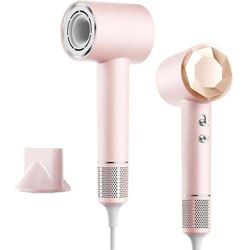 Seche Cheveux Ionique,110 000 tr/min Moteur Sans Balais à Grande Vitess,4 Températures&2 Vitesses,Contrôle Intelligent de Température,Faible Bruit,Avec Buse Magnétique,pour Famille Voyage