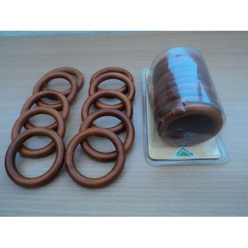 Lot de 20 anneaux de rideaux en bois diamètre 7 cm.- barre Ø de 4,5 cm.