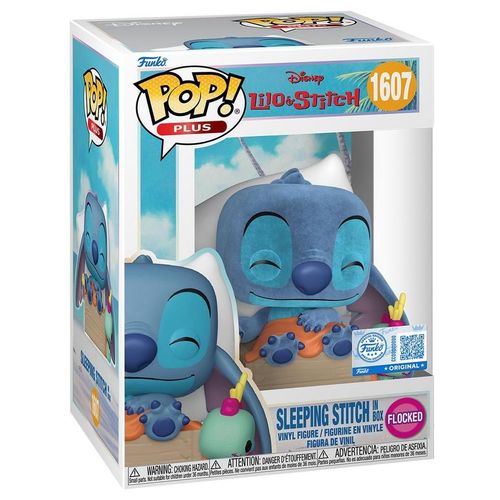 Figurine Funko Pop - Lilo Et Stitch [Disney] N°1607 - Stitch Dort Dans Une Boîte - Flocked (88212)