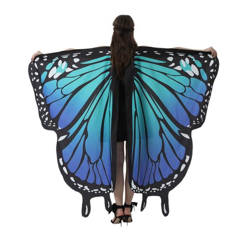 Costume Ailes De Papillon Pour Halloween, Cape Et Accessoires Pour Filles, Fées, Princesses Et Elfes - 168 X 135 Cm, Poids 0.18 Kg