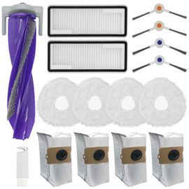 HomeTimes Pièces de rechange pour robot Narwal Freo Z Ultra avec 1 brosse en caoutchouc, 2 filtres HEPA, 4 tampons de serpillère, 4 brosses latérales, 4 sacs d'