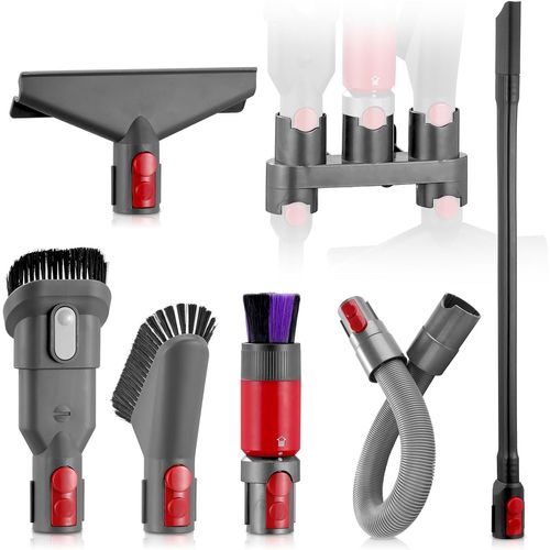 Support de brosse - Compatible avec les aspirateurs Dyson Outsize V7 V8 V10 V11 V15, sans trace/poils souples, tuyau d'extension pour matelas, suceur plat