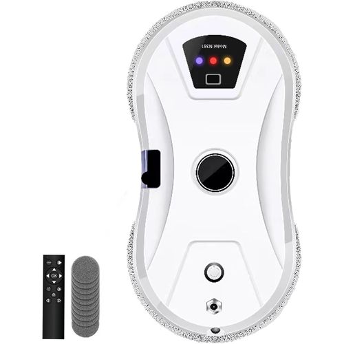 Robot Laveur de Vitre,Robot Lave vitre Automatique à Jet d'eau,5600Pa Aspiration puissante de Nettoyeur vitre Automatique,Lave électrique adapté aux Surfaces Lisses