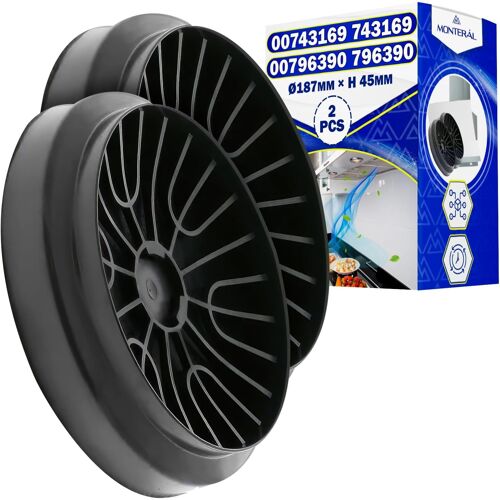 2 Pièces Filtre Charbon Hotte Aspirante Ø187 x h 45 mm 00743169 743169 00796390 796390 pour Bosch pour Balay pour Constructa pour Siemens pour Neff ¿