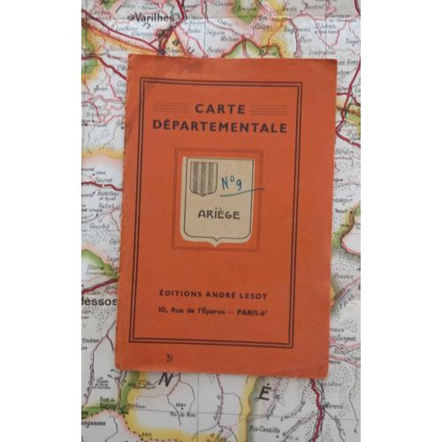 Ancienne Carte Départementale Ariege 09